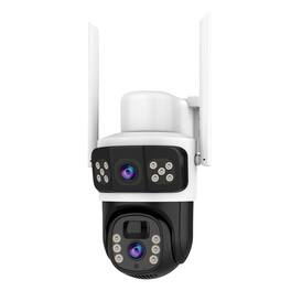 Cluzine - 4G Solar Security Camera, Dual Lens 3 Views PTZ Camera, PIR Detection, 2-Way Audio,Outdoor Surveillance