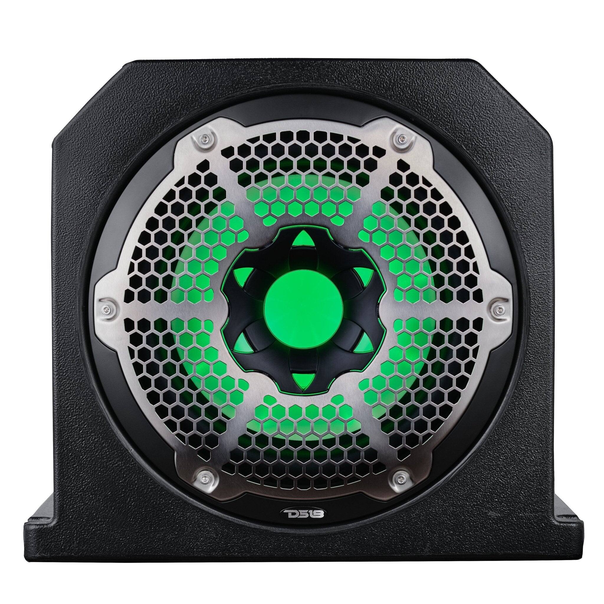 Left. DS18 Audio - NXL Dual 10" Loaded Subwoofer Enclosure, 350W RMS - Black.