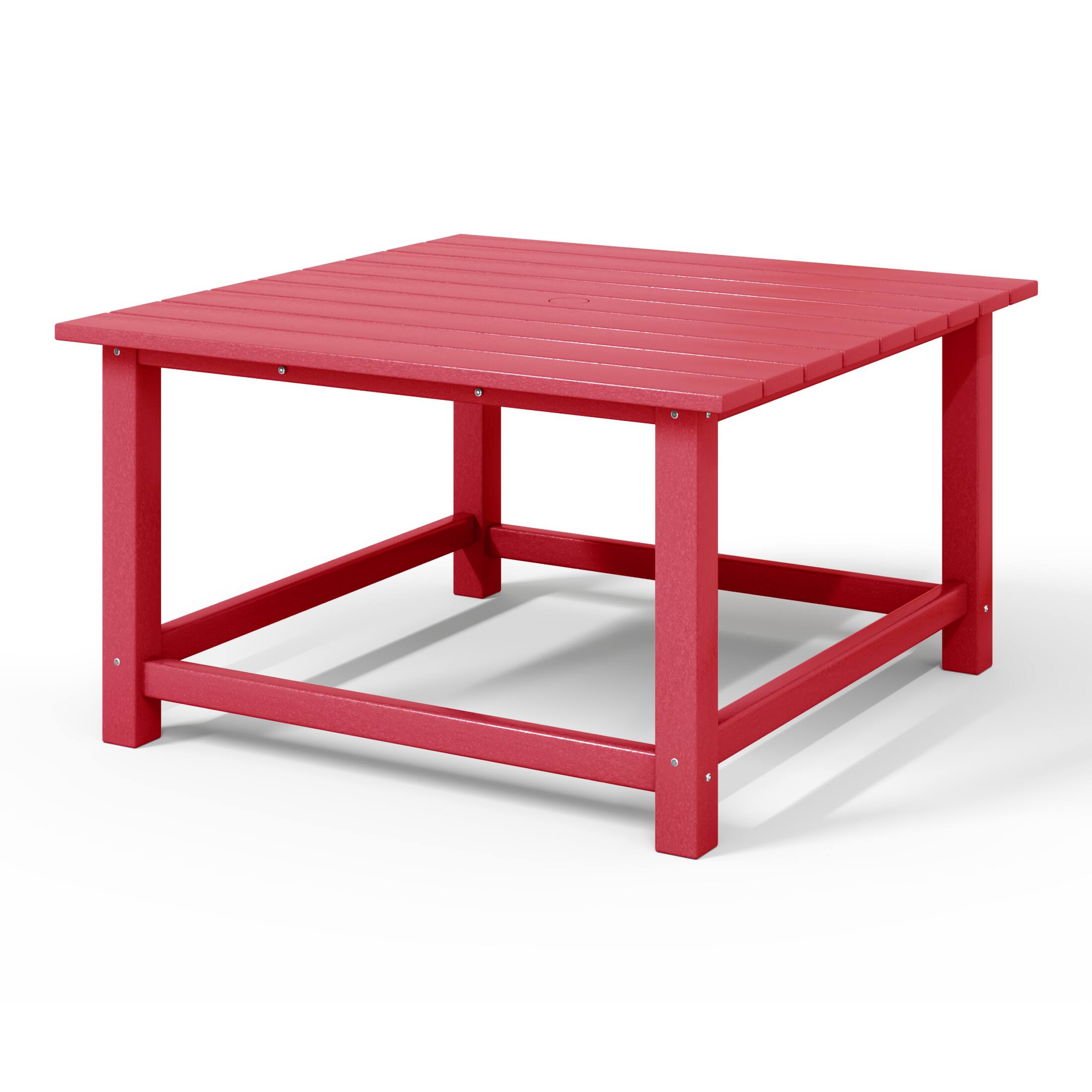 Back. WestinTrends - WestinTrends Malibu Low Outdoor HDPE Square Patio Coffee Table - Red.