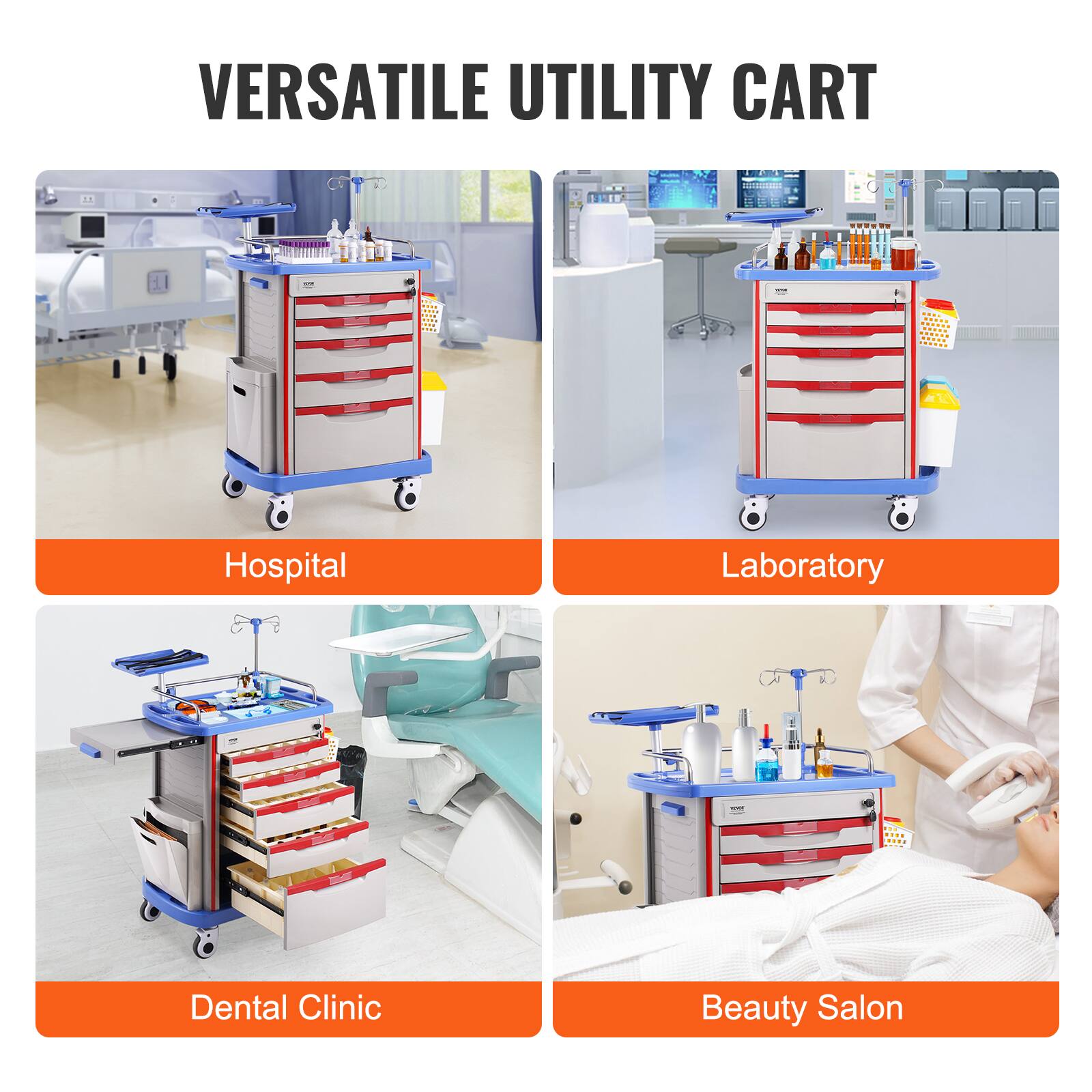VERSATILE UTILITY CART - | I Hospital Laboratory Dental Clinic Beauty Salon