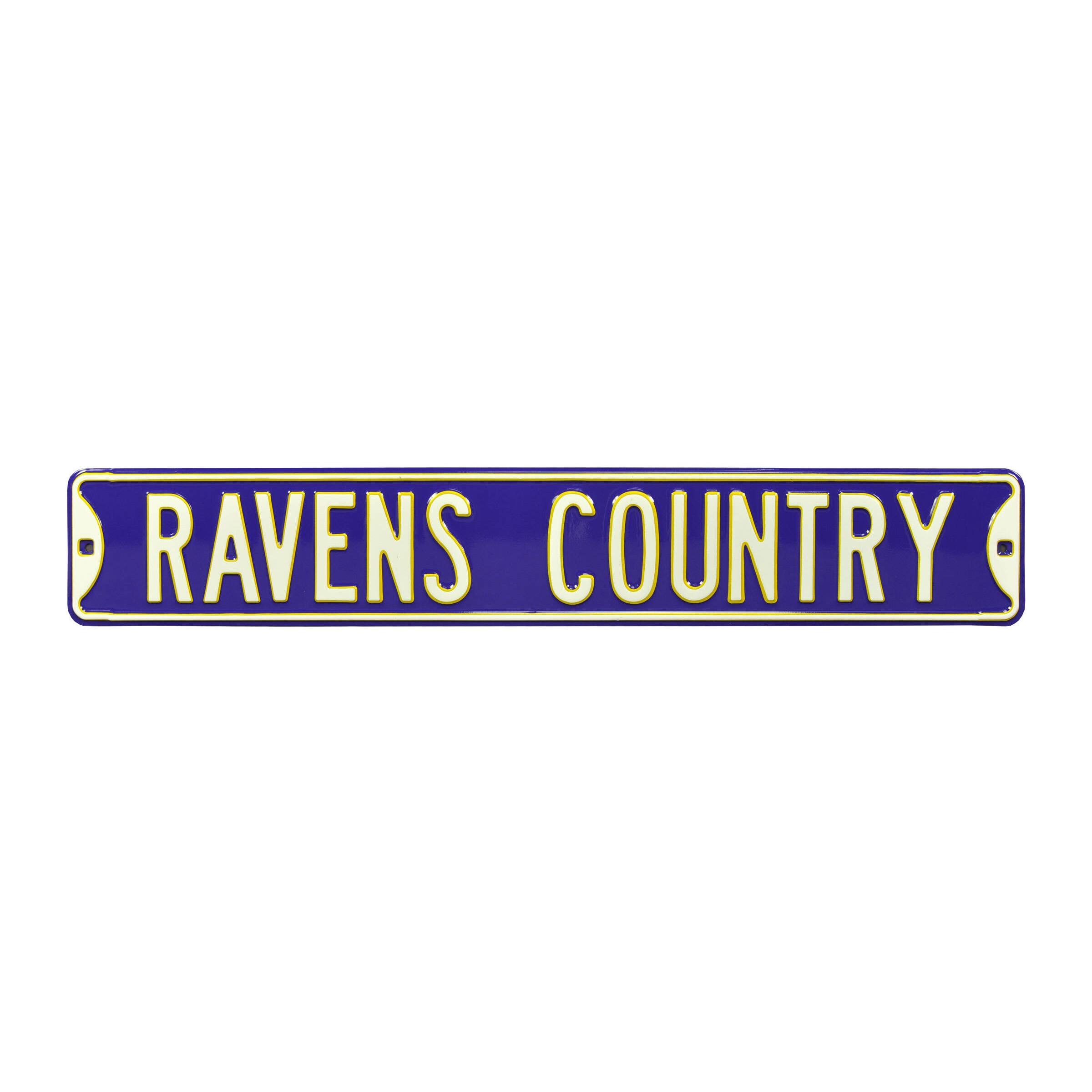 Purple Baltimore Ravens 6" x 36" Steel Street Sign