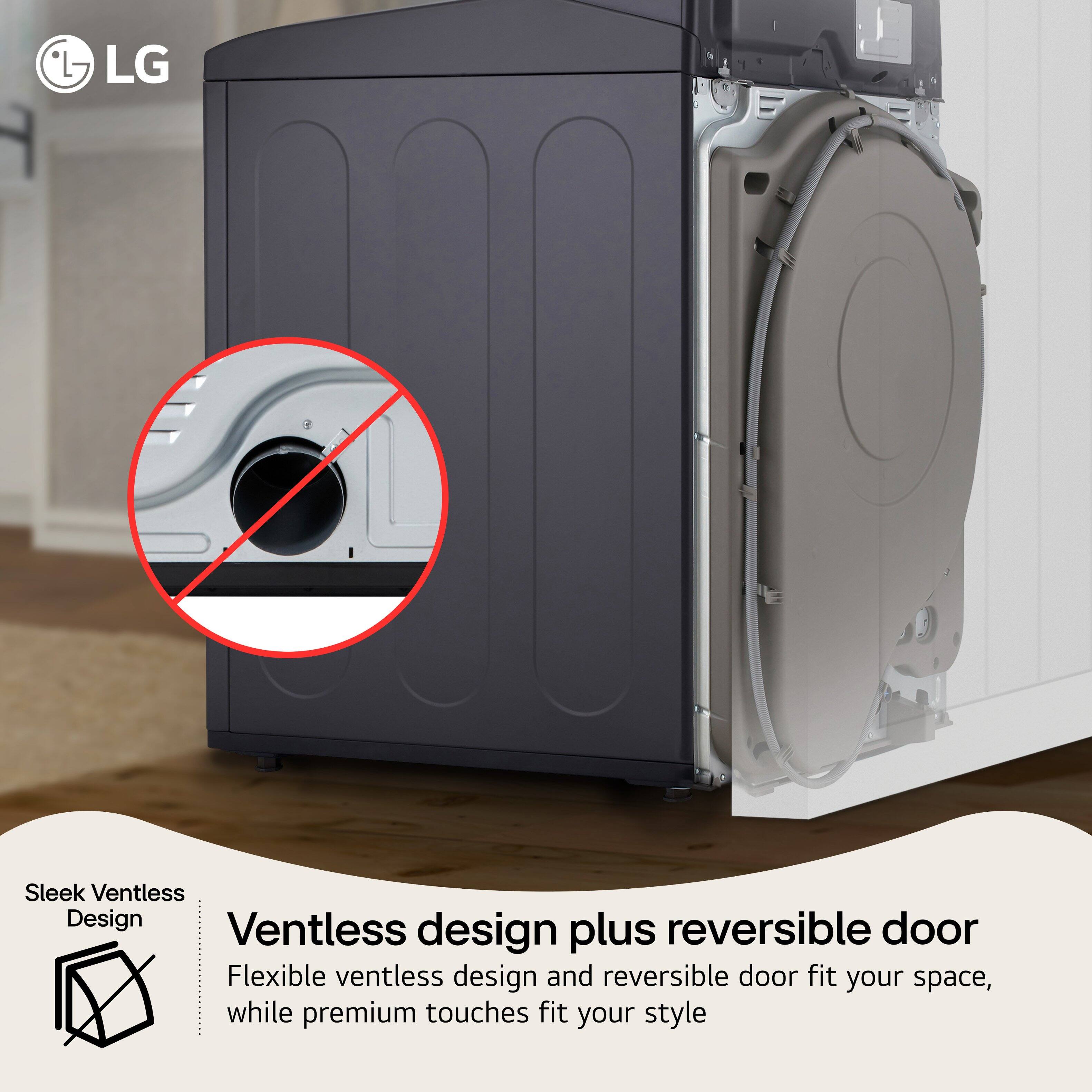 - LG
- Sleek Ventless Design
- Ventless design plus reversible door
- Flexible ventless design and reversible door fit your space, while premium touches fit your style