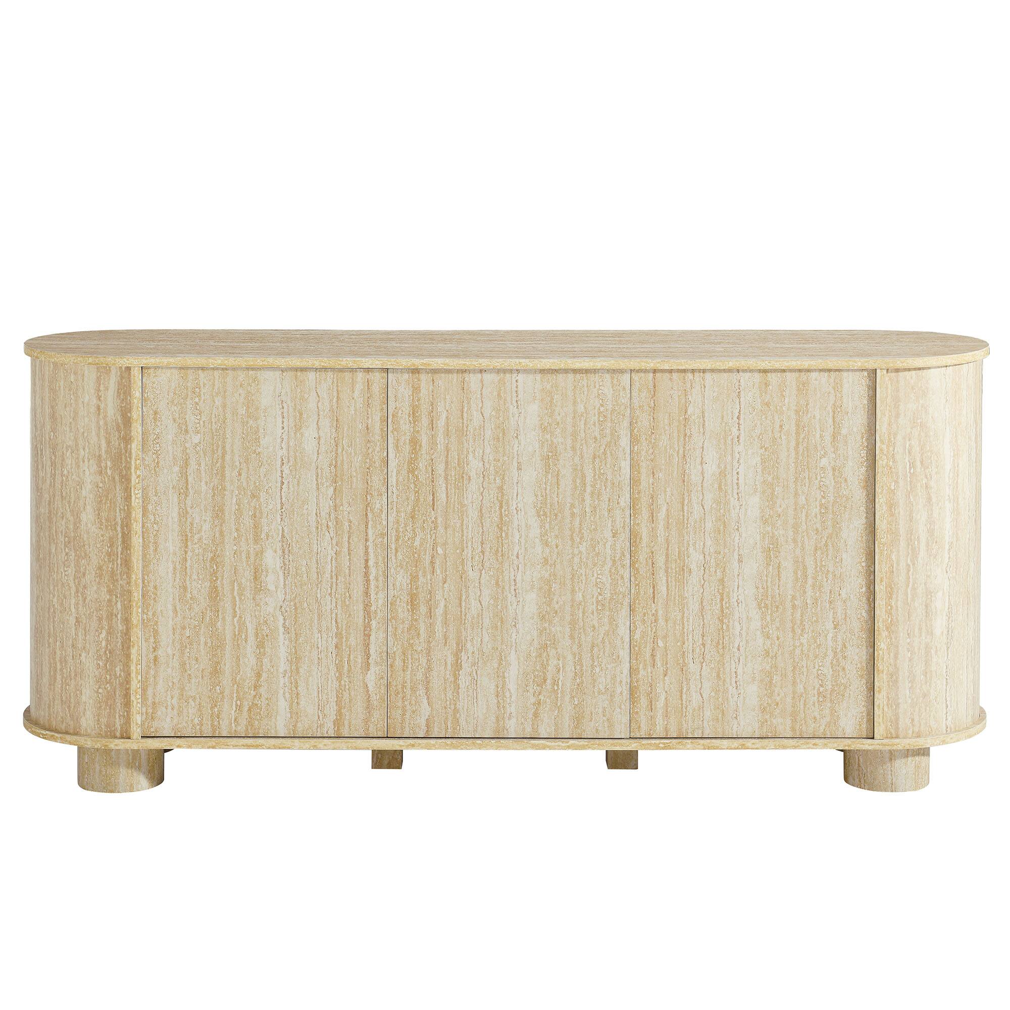 Alt View 4. Modway - Overture 63" Oval Faux Travertine Sideboard by Modway - Travertine.