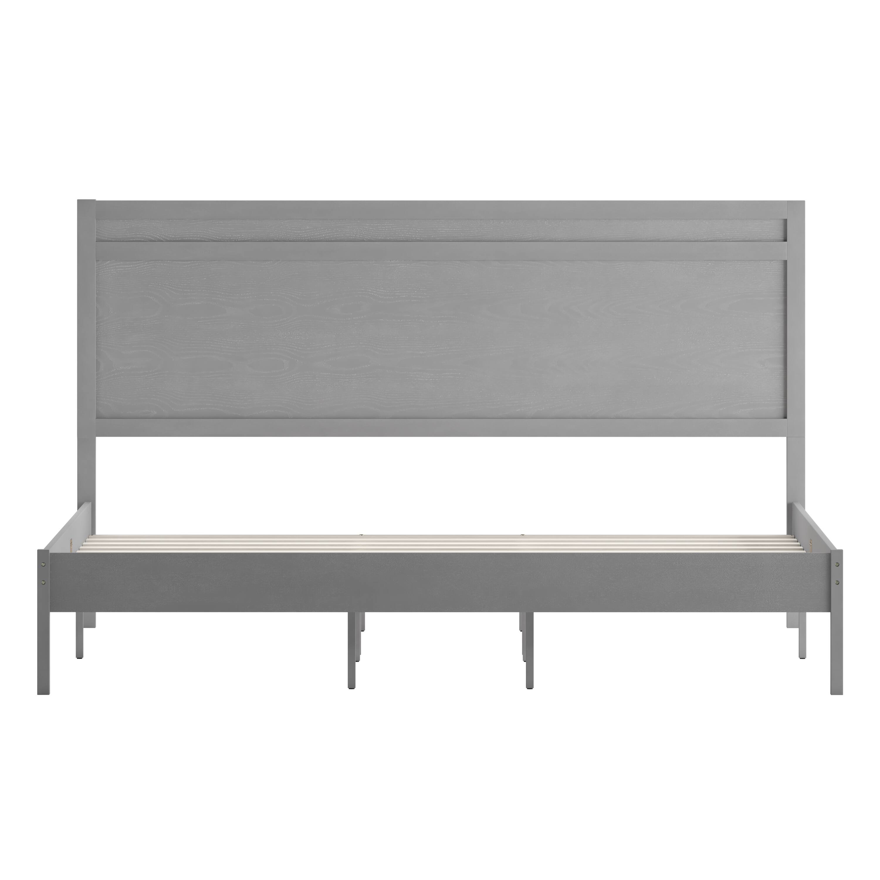 Alt View 9. Emma + Oliver - Allanza Classic Wooden Platform Bed with Headboard - Gray.