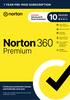 Norton 360 Premium offers a 1-year pre-paid subscription that includes protection for multiple devices. This subscription includes advanced AI scam protection, parental controls, dark web monitoring, secure VPN for online privacy, and protection against viruses, malware, spyware, ransomware, and more. Additionally, it comes with 75 GB of PC Premium Cloud Backup. The subscription renews automatically each year, and a credit card or PayPal is required for auto-renewal and use.