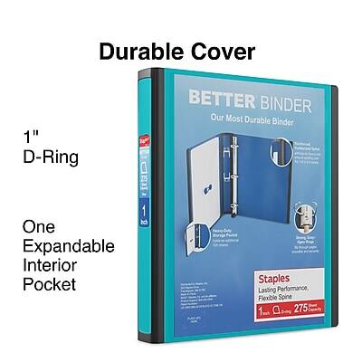 Durable Cover  
1" D-Ring  
One Expandable Interior Pocket  
Staples  
Lasting Performance, Flexible Spine  
275 Sheets