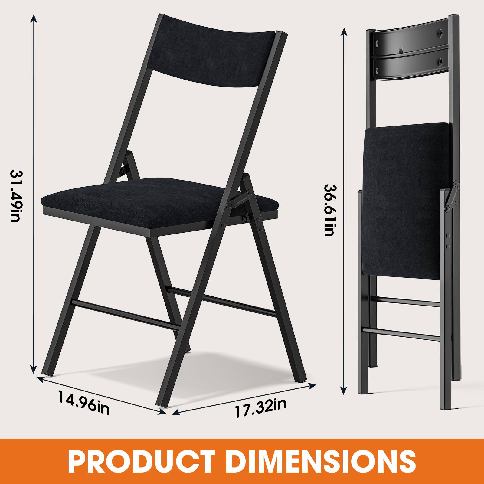 PRODUCT DIMENSIONS

- Height: 31.49in
- Width: 17.32in
- Depth: 14.96in
- Folded Height: 36.61in