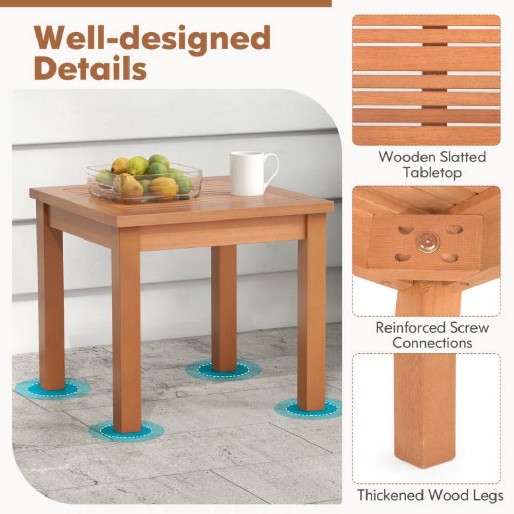 Well-designed Details  
Wooden Slatted Tabletop  
Reinforced Screw Connections  
Thickened Wood Legs