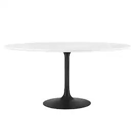 Lippa 60" Round Wood Dining Table by Modway - Black White