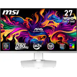 MSI - MAG 271QPW QD-OLED X28 27" Quantum Dot OLED QHD 280Hz 0.03ms FreeSync Gaming Monitor (DisplayPort, HDMI, USB) - White