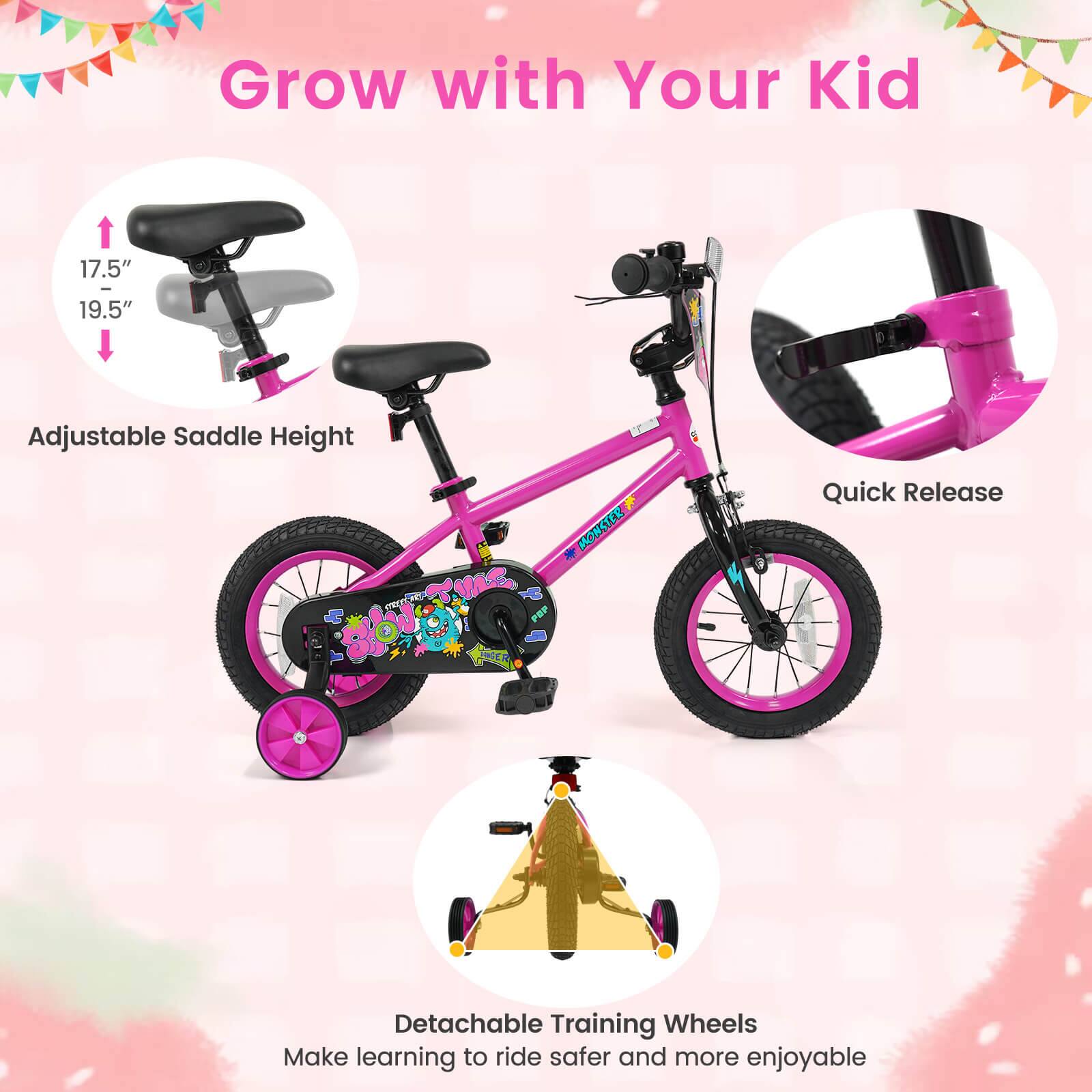 Grow with Your Kid

17.5" - 19.5" Adjustable Saddle Height

Quick Release

Detachable Training Wheels
Make learning to ride safer and more enjoyable