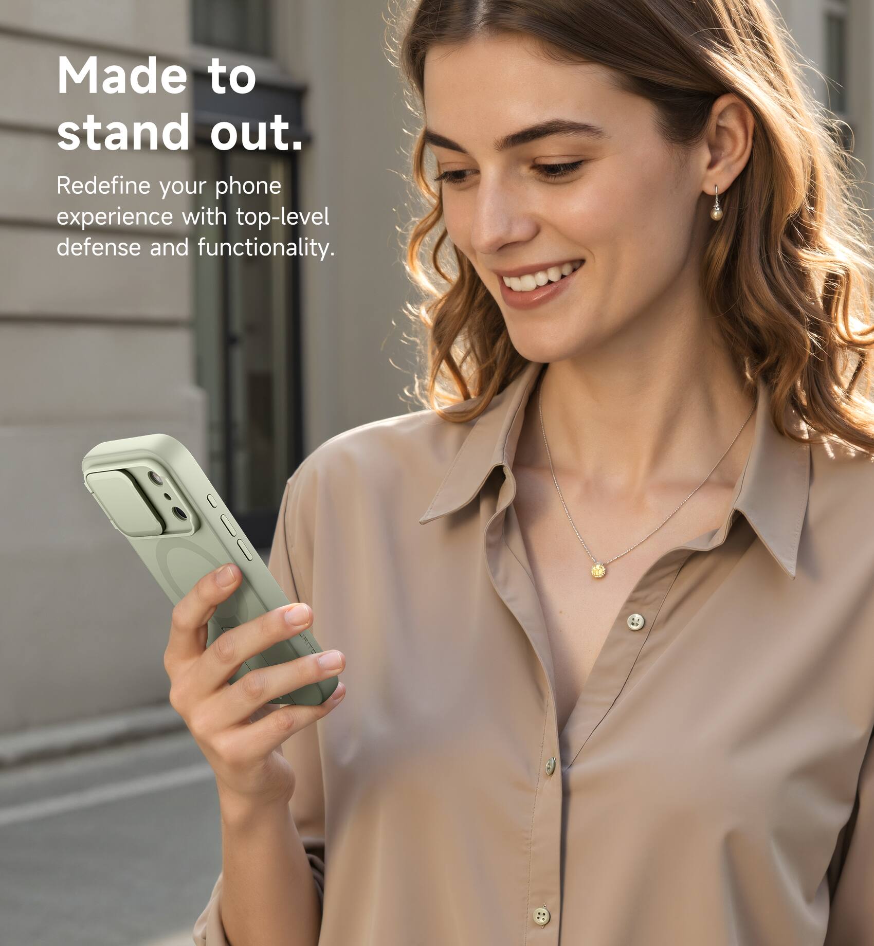 Made to stand out.  
Redefine your phone experience with top-level defense and functionality.