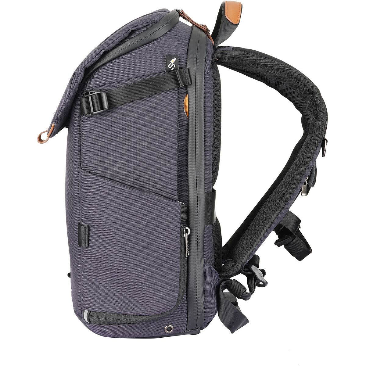 Alt View 6. Vanguard - Vanguard VEO City B37 12L Camera Backpack with Pouch - Navy.