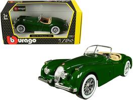 1951 Jaguar XK 120 Roadster 1/24 Diecast Model Car by Bburago - Green