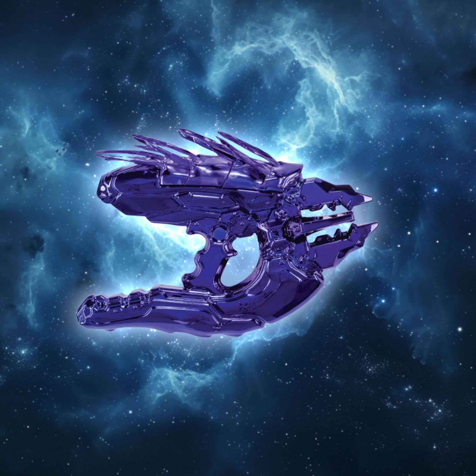 Alt View 1. Disguise - HALO Chrome Needler Costume Accessory - Blue.