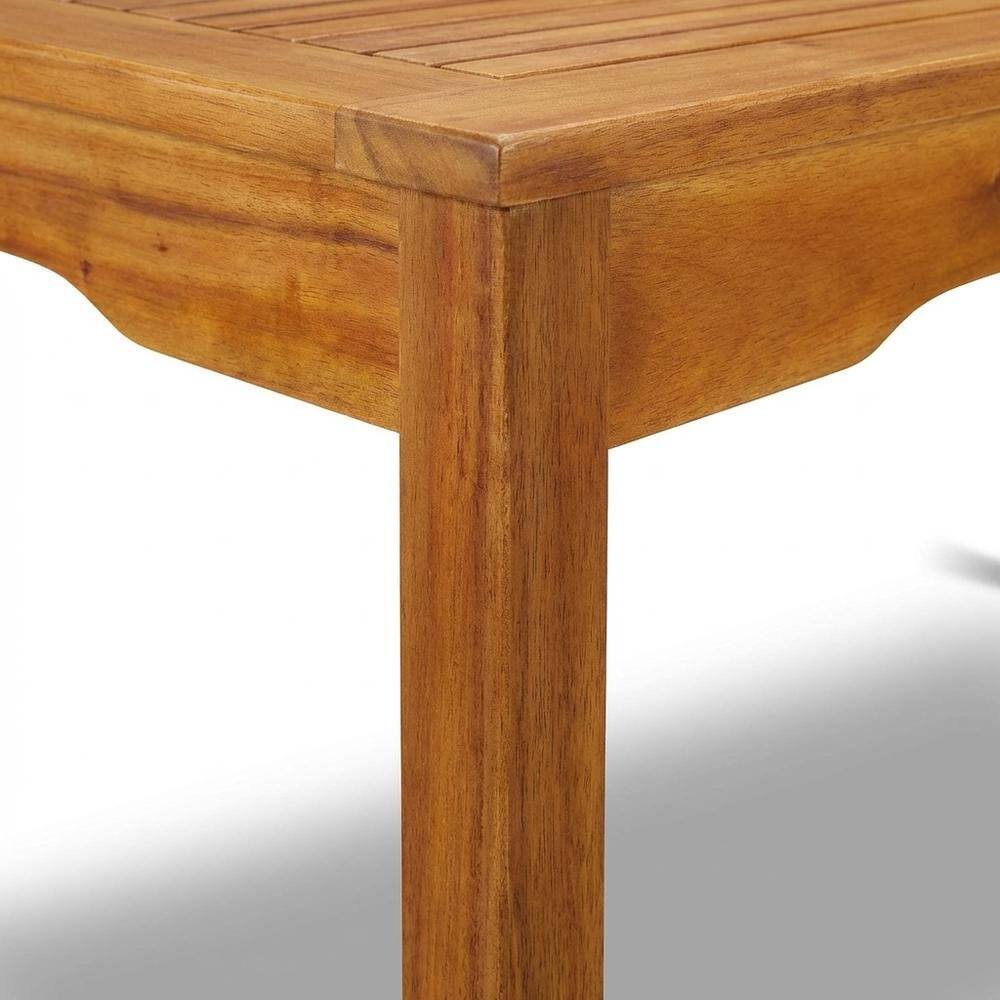 Alt View 1. Outdoor Escape - Wooden Patio Set with Oil Finish, Dining Table and 6 Outdoor Side Chairs - Brown.