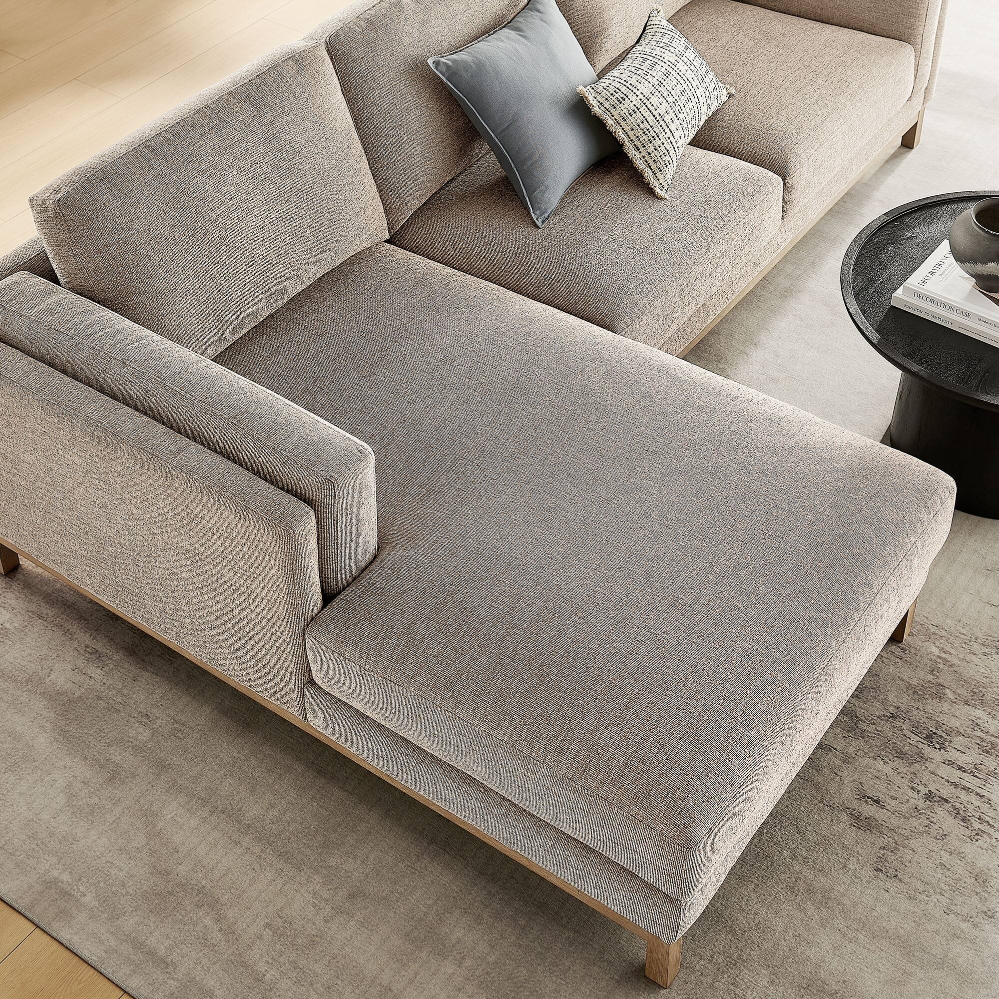Alt View 6. Modway - Roscoe Left-Facing Fabric Sectional Sofa with Chaise by Modway - Pewter.