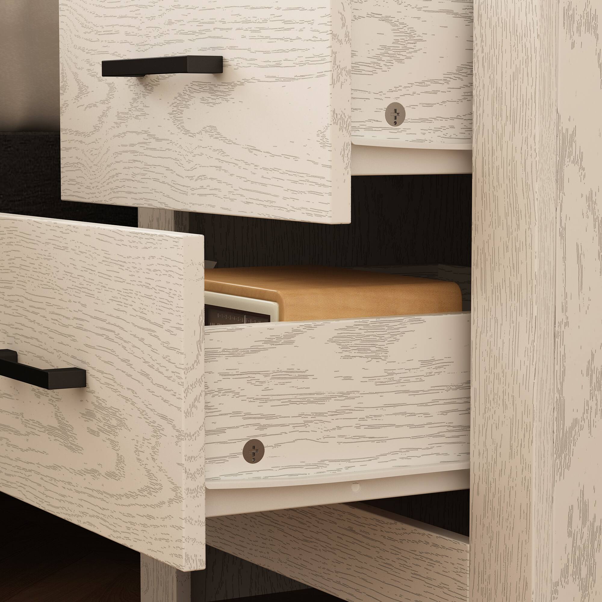 Alt View 4. Famapy - Famapy Modern 2 - Drawer Nightstand: Bedside Storage Organizer for Bedroom - Light Gray.