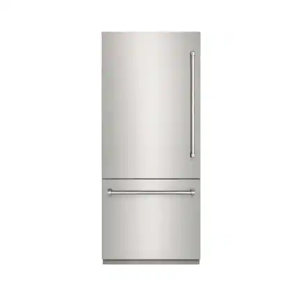 Front. Kucht - 36 in. 19.8 cu ft. Built-In Bottom Freezer Refrigerator in Panel Ready - Stainless Steel Panels and Handles Included - Stainless Steel.