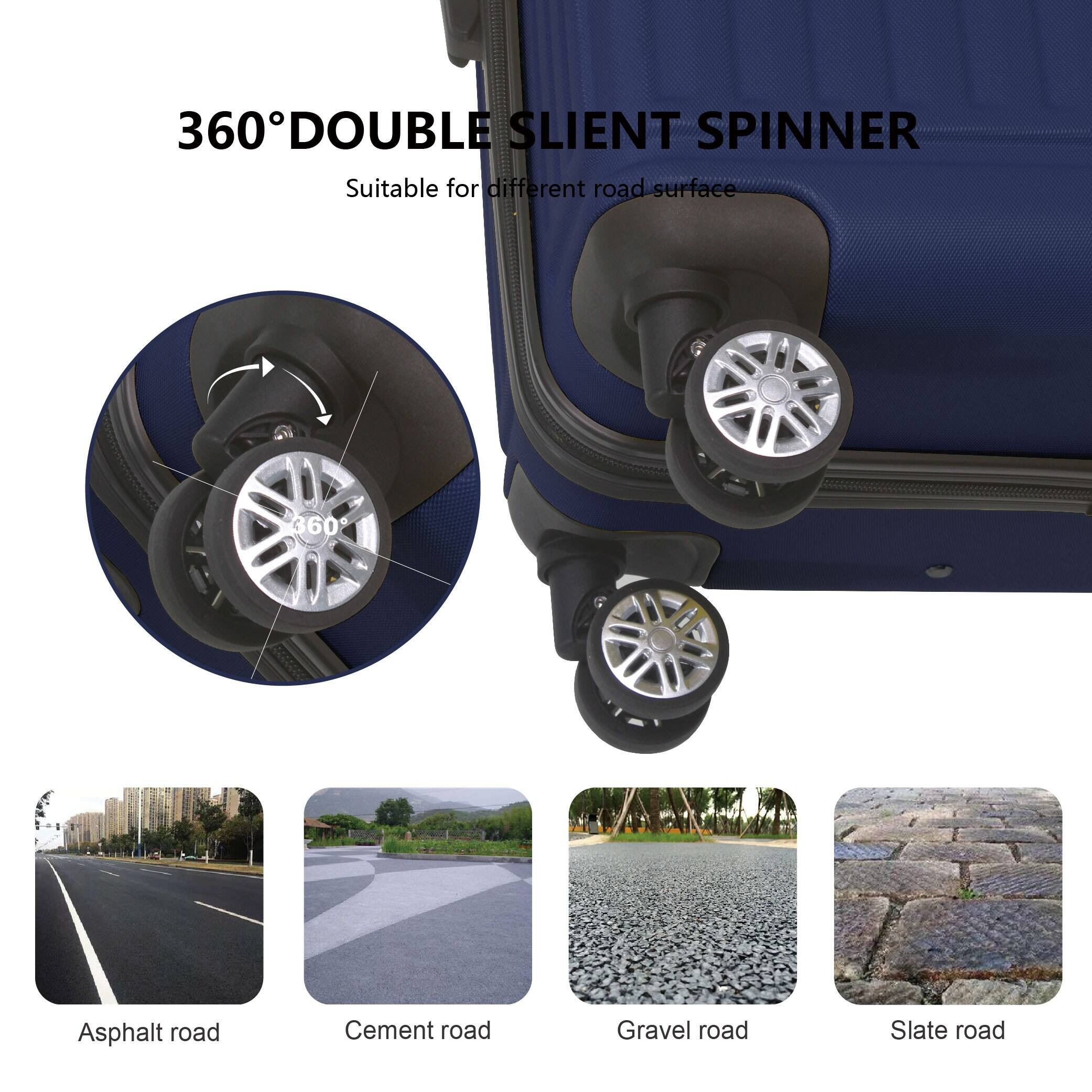 360° DOUBLE SILENT SPINNER  
Suitable for different road surfaces  
- Asphalt road  
- Cement road  
- Gravel road  
- Slate road