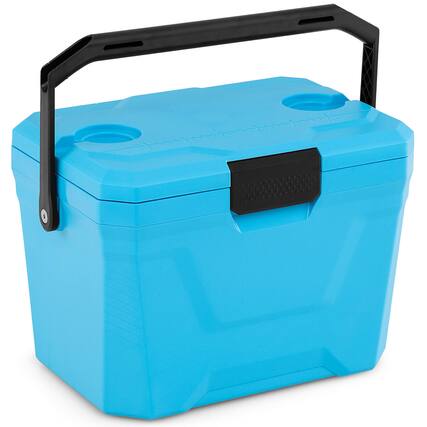 Front. Costway - Costway 21 QT Insulated Portable Cooler, Hard Shell Ice Chest with 2 Cup Holders - Blue.