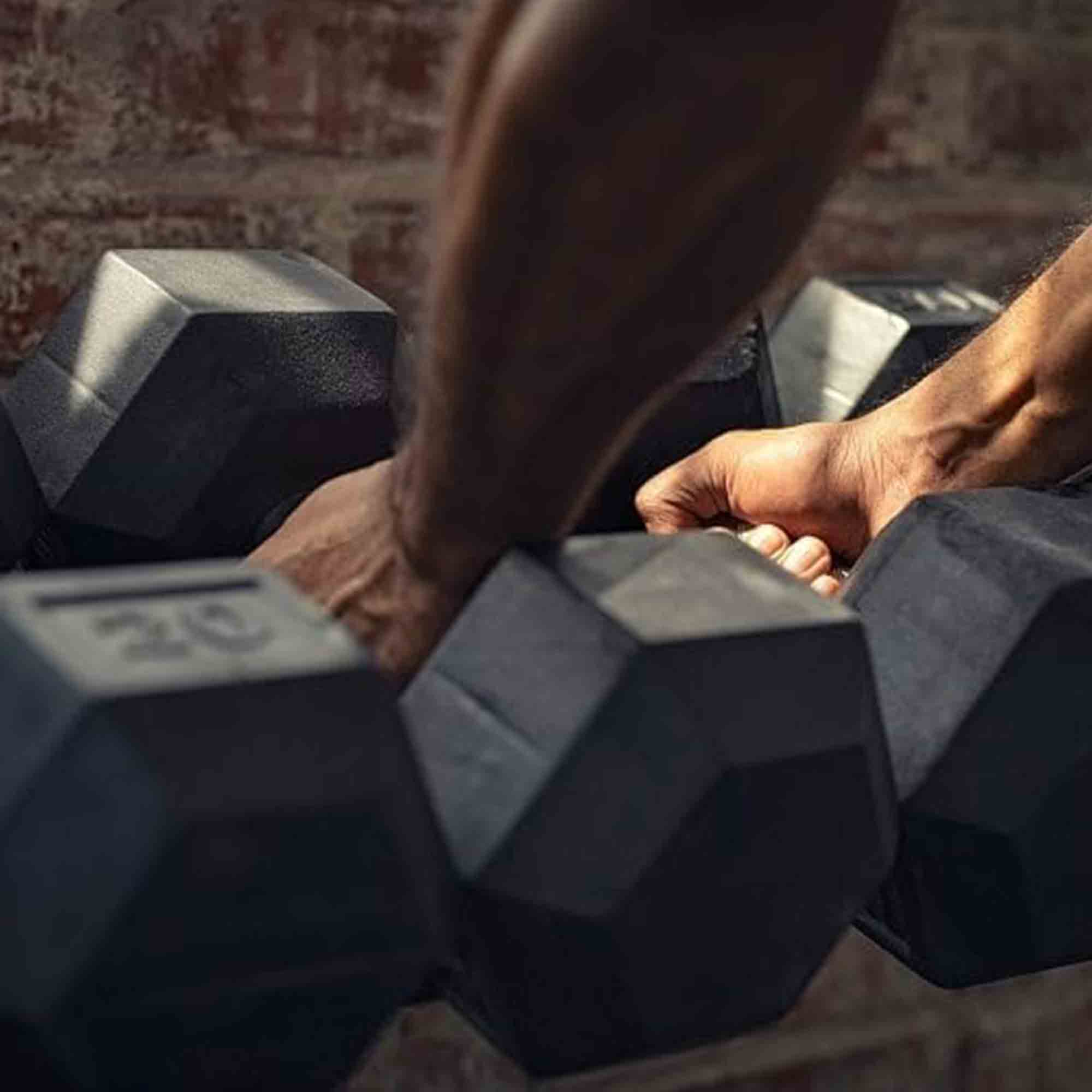 Alt View 1. Signature Fitness - Signature Fitness Hex Dumbbells Strength Workout Equipment Set of 5, 10 & 15 lbs - Black.