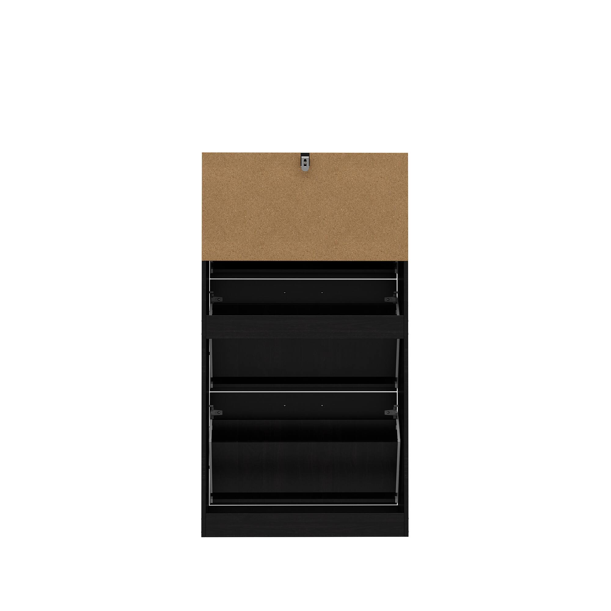 Back. Famapy - Famapy Modern Shoe Cabinet Tidy Up Your Space in Style Flip - Down Shoe Rack - Black.