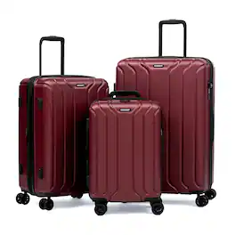 Nonstop - New York 3 Piece Set (20" 24" 28") 4-Wheel Luggage Set + 3 packing cubes - Burgundy