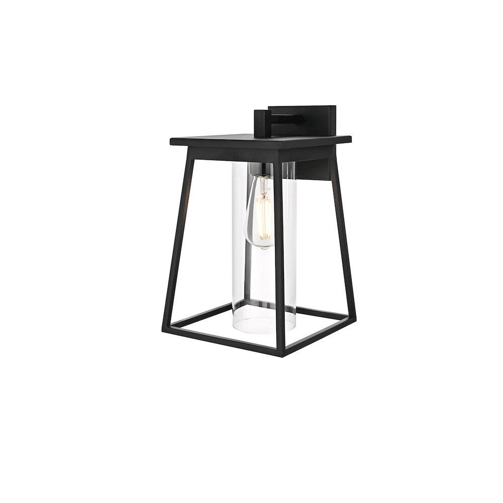 Angle. Elegant Lighting - Lambert 8.5 Inch Outdoor Wall Sconce In Black - Black.