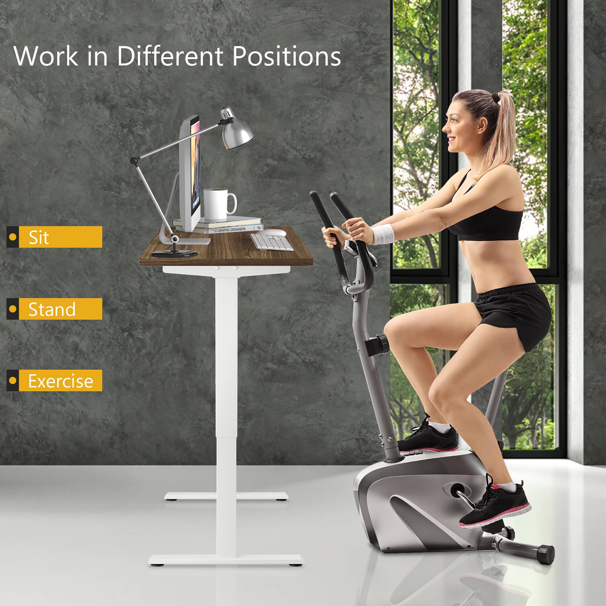Work in Different Positions

- Sit
- Stand
- Exercise