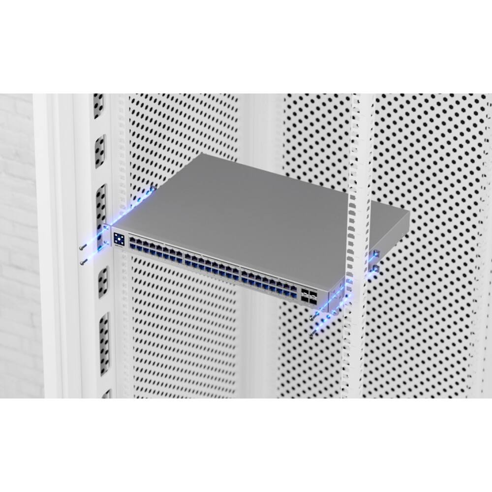 Alt View 3. Ubiquiti - Pro Max 48-Port 2.5G/1G Managed Network Switch USW-Pro-Max-48 - Gray.