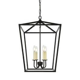 Living District - Maddox Collection Pendant D17 H24.25 Lt:4 Finish - Black