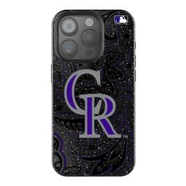 Keyscaper - MLB - Colorado Rockies Paisley Bling iPhone Case - 14 Pro - Black