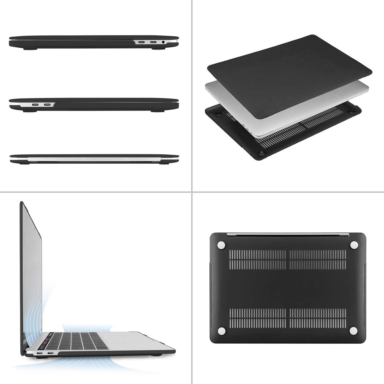 Alt View 2. mosiso - MacBook Pro 13" hard shell case with keyboard skins, screen protector and storage bag - Black.