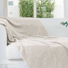 Cheer Collection - Ultra Soft Knit Throw Blanket with Fringe Edges Lightweight and Cozy 50 x 60 Inches - Taupe