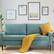 Front. Bestier - 69 inch 3 Seater Linen Upholstered Loveseat Sofa with the Solid Wood Foot - Modern Style - Blue.