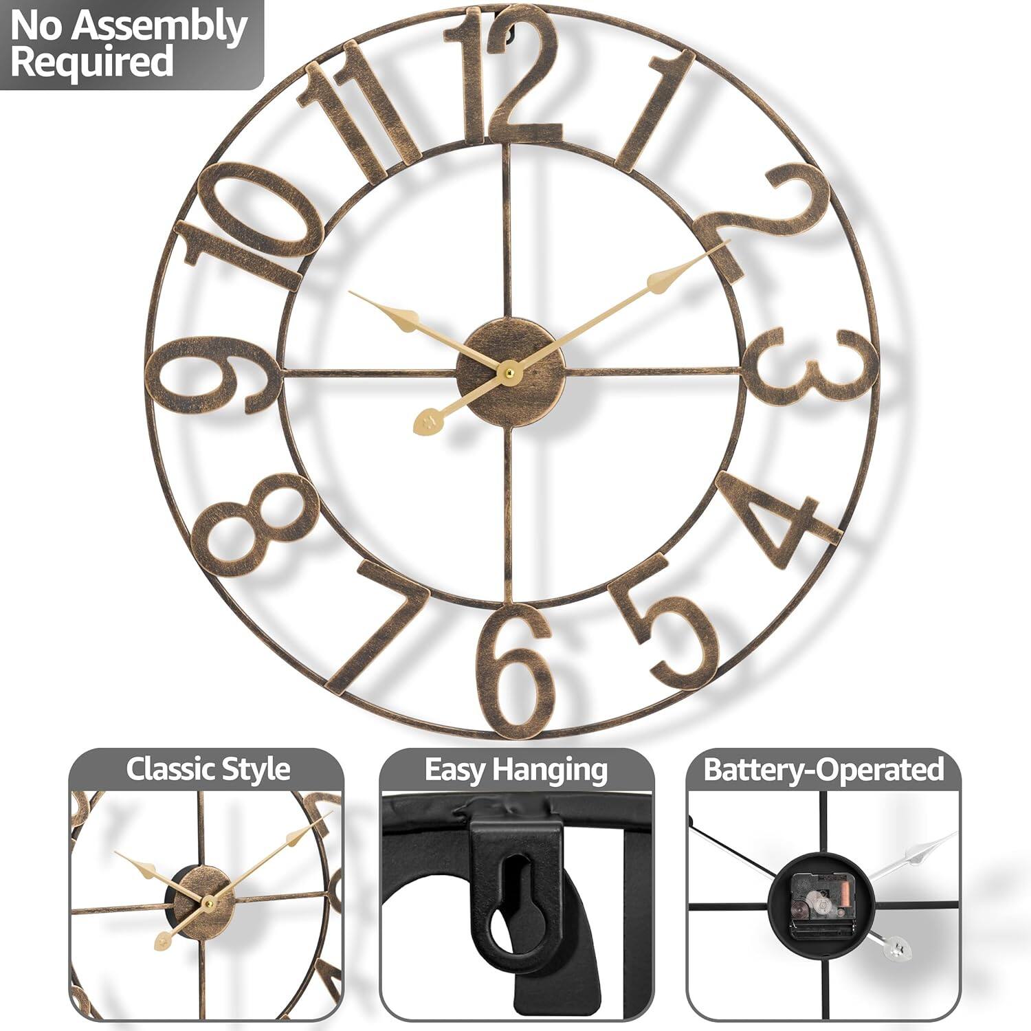 No Assembly Required

Classic Style

Easy Hanging

Battery-Operated