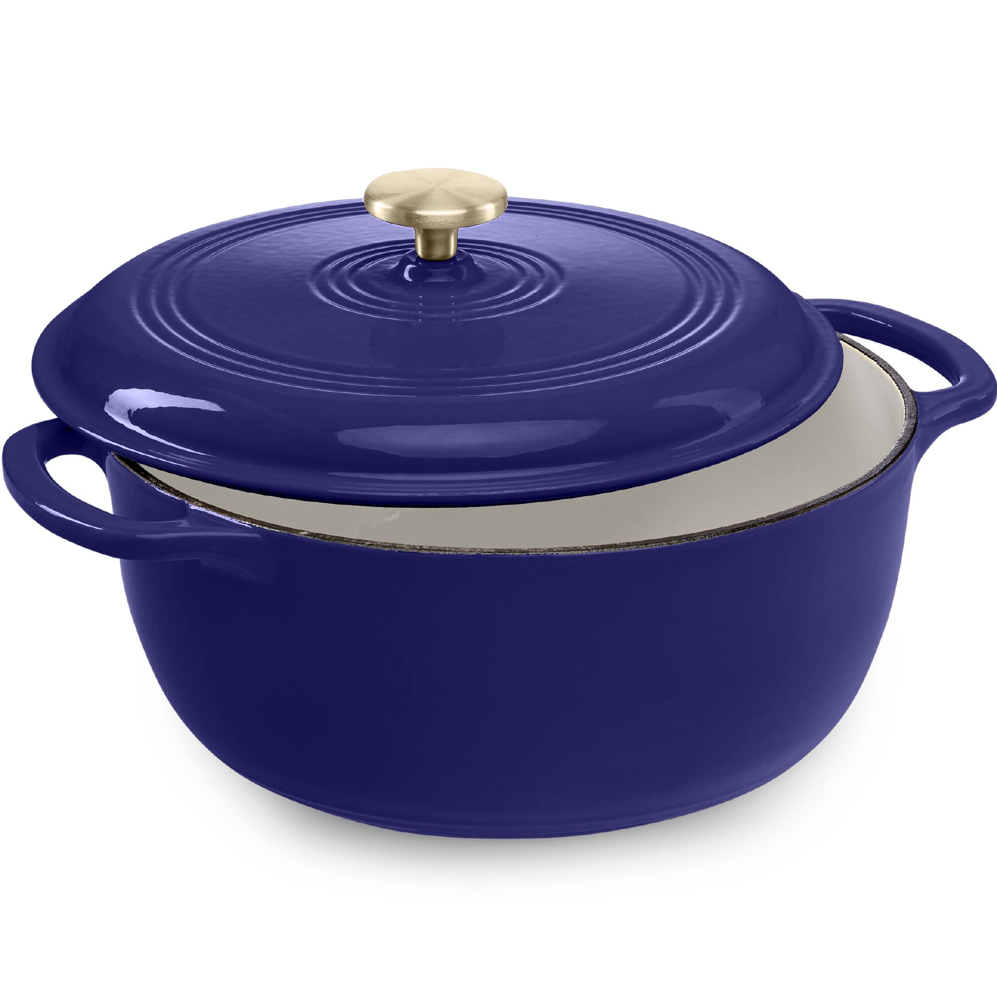 Front. Best Choice Products - Best Choice Products 7.5 Quart Enamel Cast-Iron Dutch Oven, Heavy-Duty Cookware w/ Dual Handles, Lid - Sapphire Blue - Sapphire Blue.