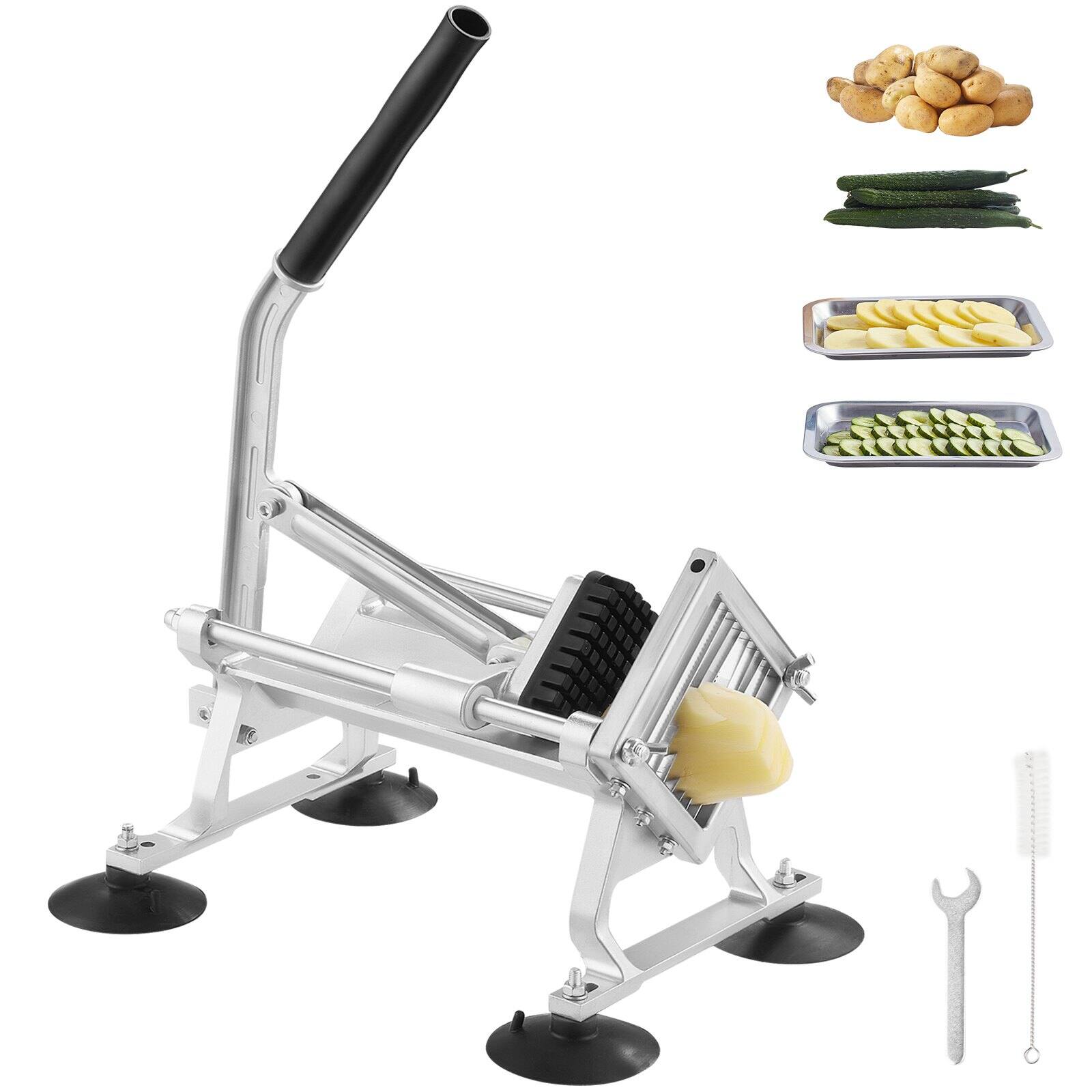 Front. Glintex - Commercial Vegetable Slicer 3/8 Inch Stainless Manual Cutter Non-slip Feet Fruit Vegetable Cutters & Slicers.