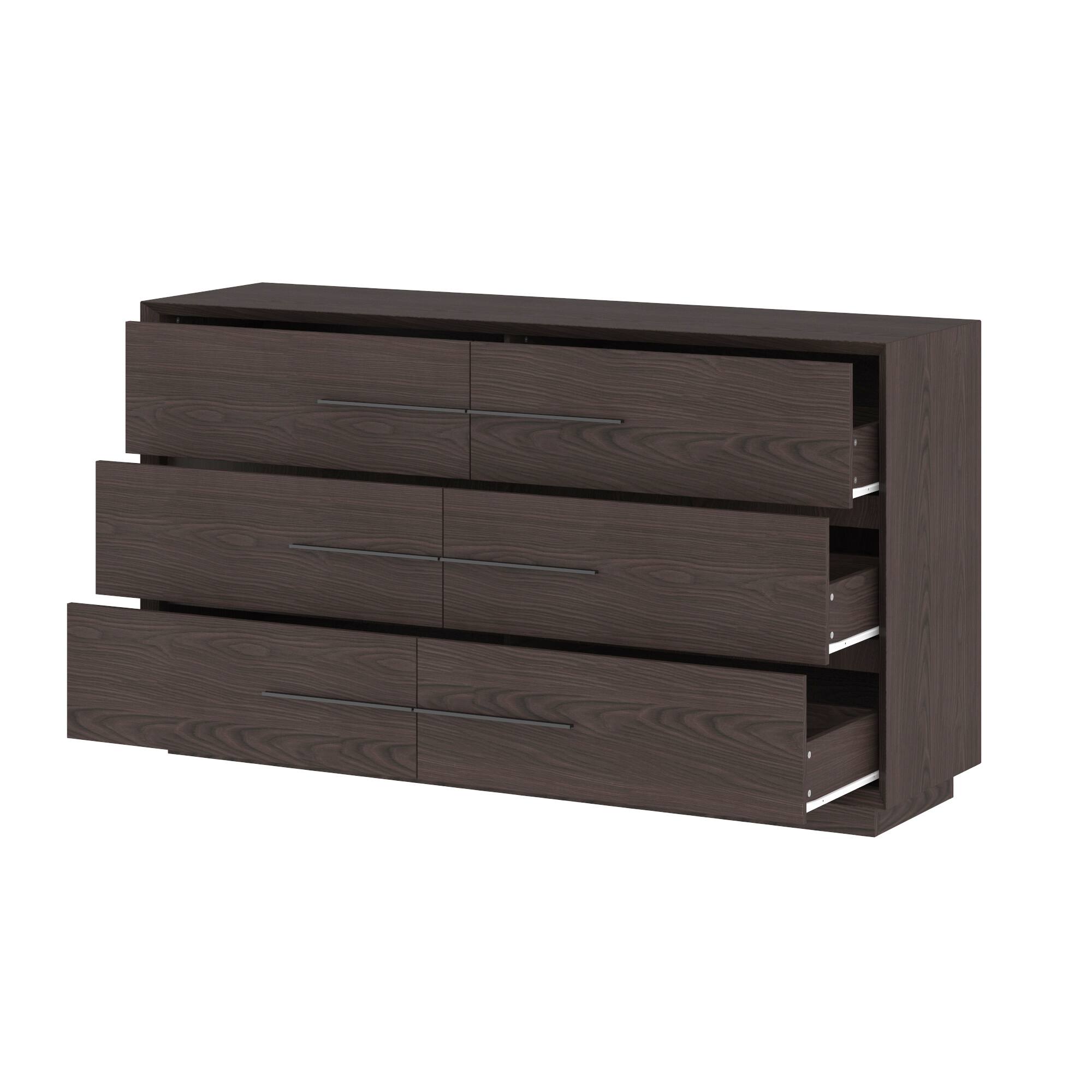 Angle. Famapy - Famapy Wooden Dresser: Elevate Your Space with Organized Sophistication - Brown.