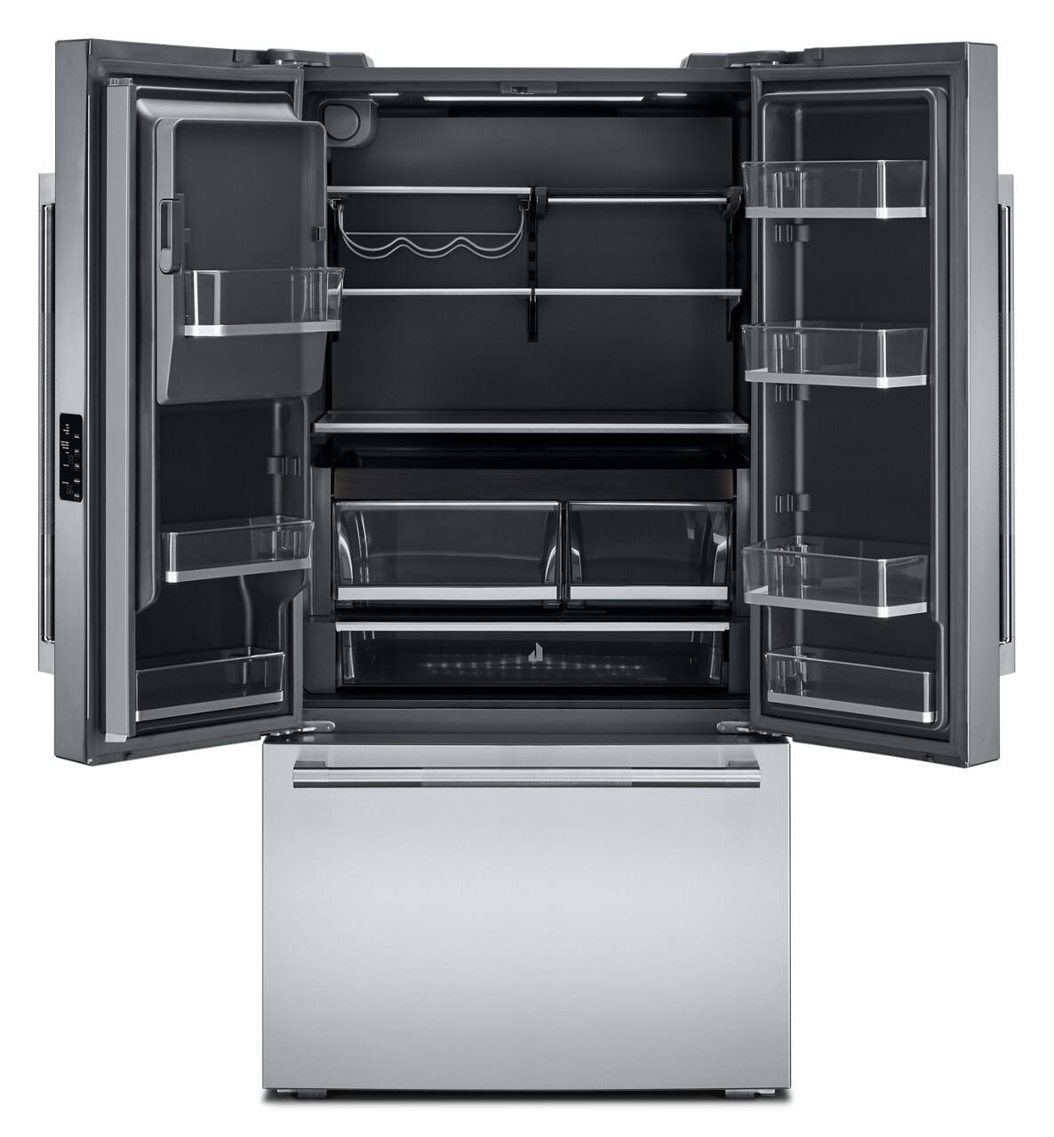 Alt View 1. JennAir - Rise 23.84 Cu. Ft. French Door Counter Depth Refrigerator with External Dispenser - Stainless Steel.