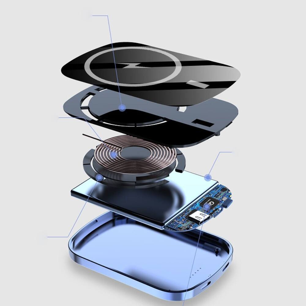 Alt View 9. Loheer - Loheer magnetic portable wireless charger for Apple and Android, slim profile, 15W fast charging power bank.