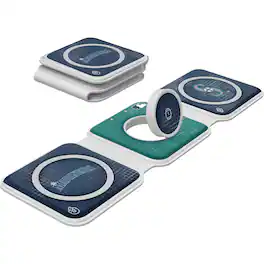 Keyscaper - Seattle Mariners 3-in-1 Foldable Charger - White