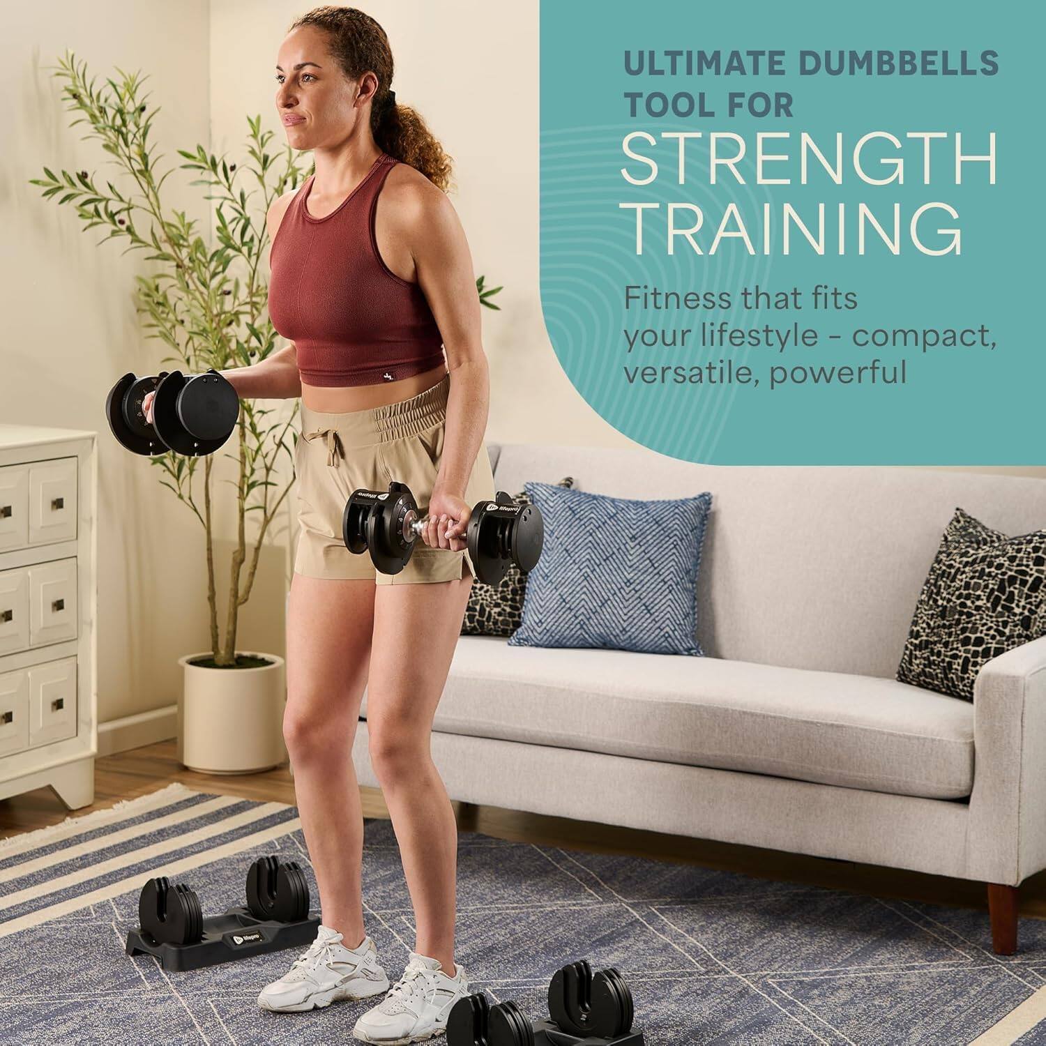 ULTIMATE DUMBBELLS TOOL FOR STRENGTH TRAINING  
Fitness that fits your lifestyle - compact, versatile, powerful