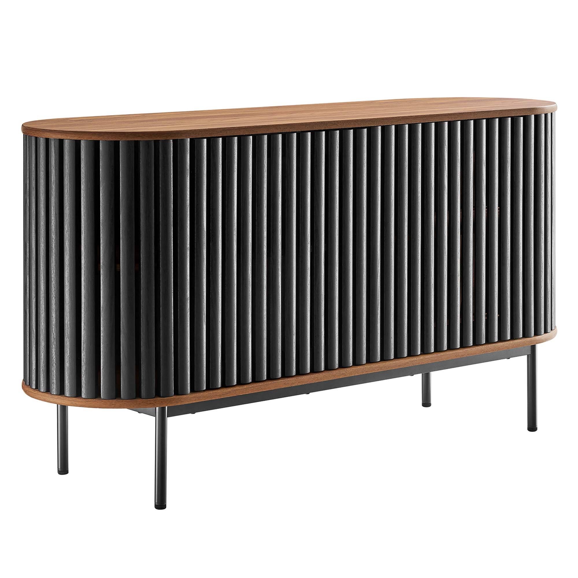 Angle. Modway - Fortitude 59" Oval Sideboard by Modway - Walnut Black.