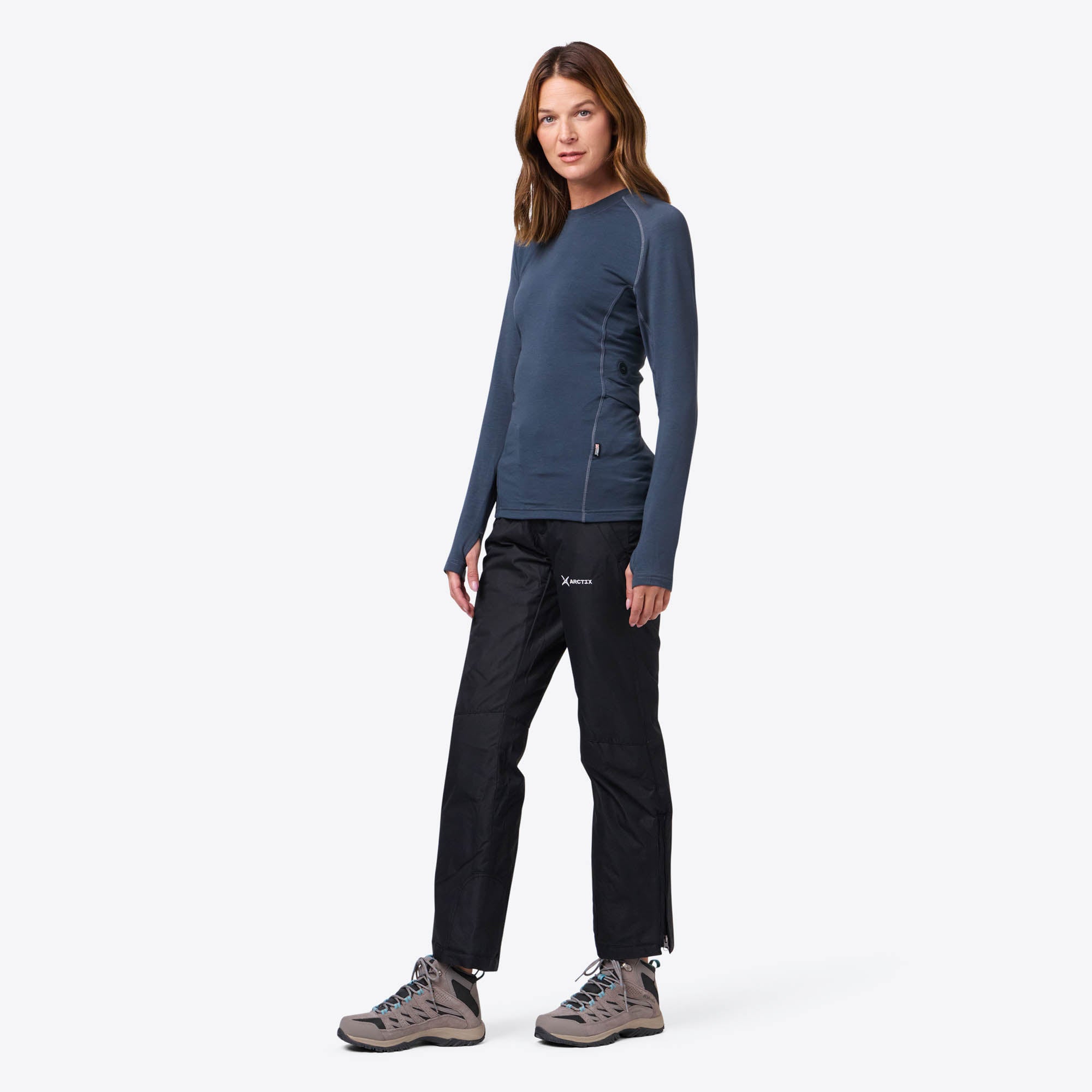 Alt View 2. Mobile Warming - App Controlled Women's BaseLite Heated Baselayer Shirt - Arctic Blue.