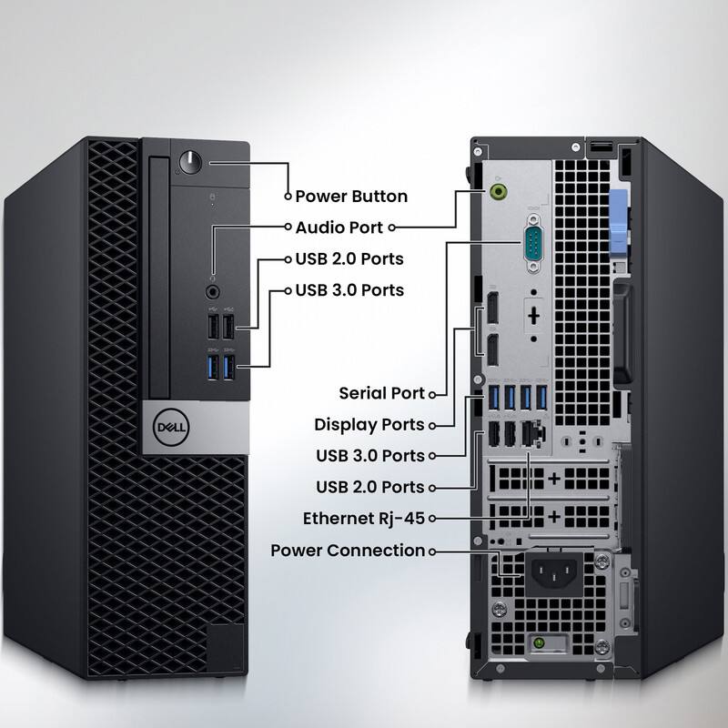 Power Button  
Audio Port  
USB 2.0 Ports  
USB 3.0 Ports  
Serial Port  
DELL Display Ports  
USB 3.0 Ports  
USB 2.0 Ports  
Ethernet RJ-45  
Power Connection