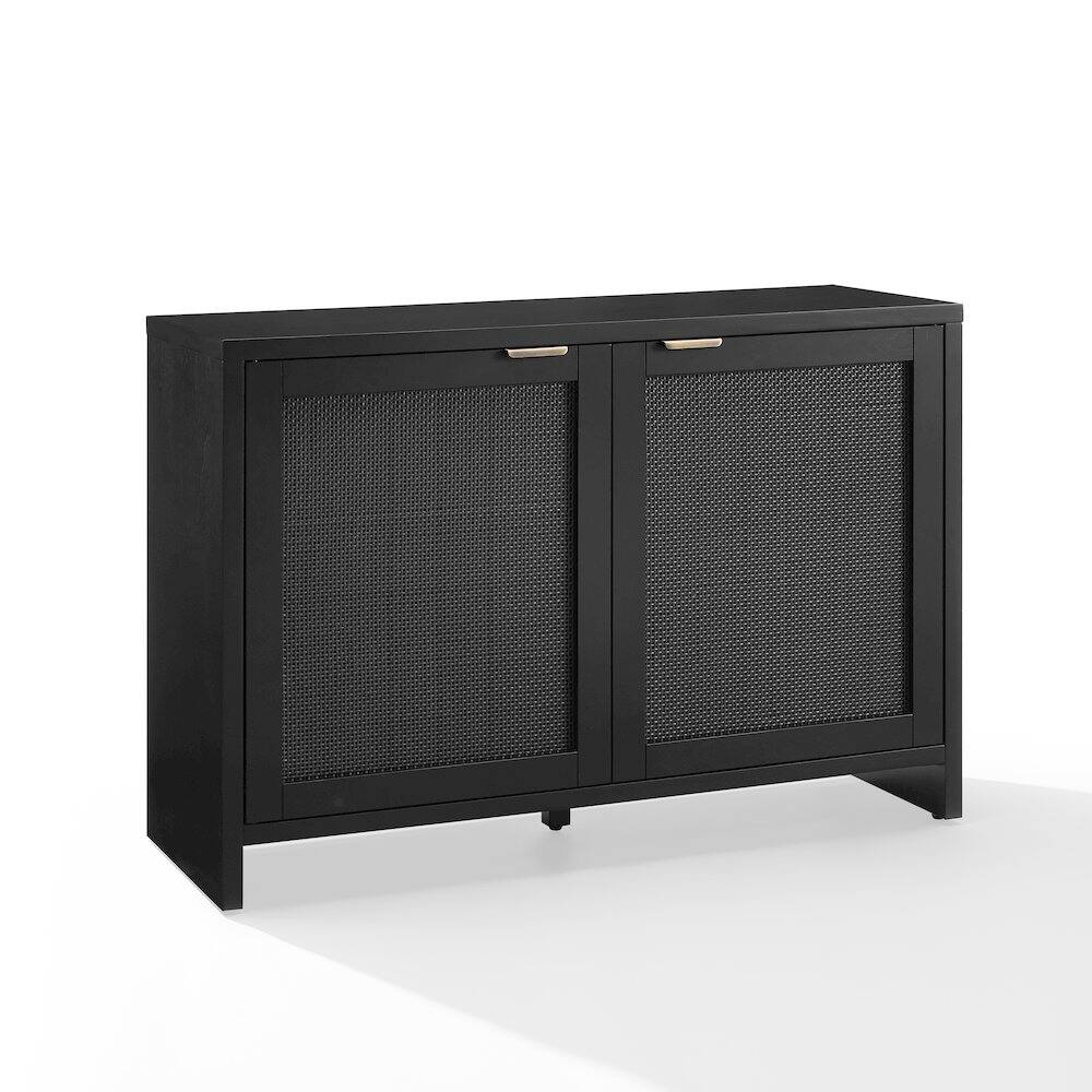 Alt View 3. Crosley Furniture - Kenji Record Player Cabinet With Vinyl Storage - Black.