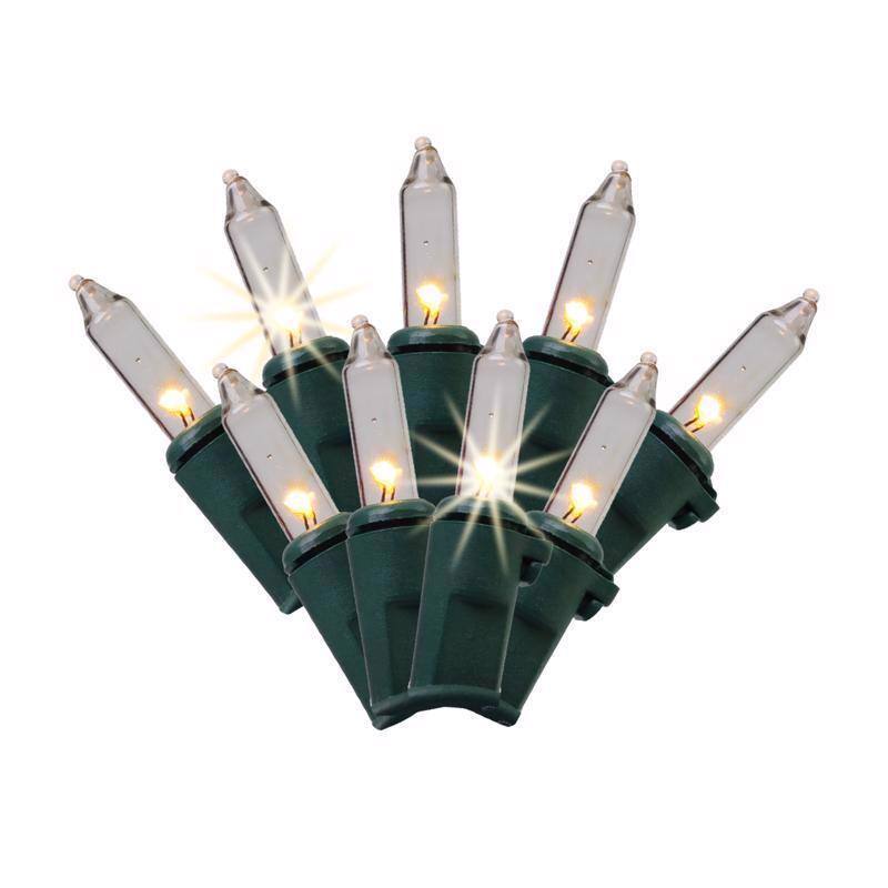 Angle. Celebrations - Celebrations Classic LED T5 Warm White 105 ct String Christmas Lights 26 ft..