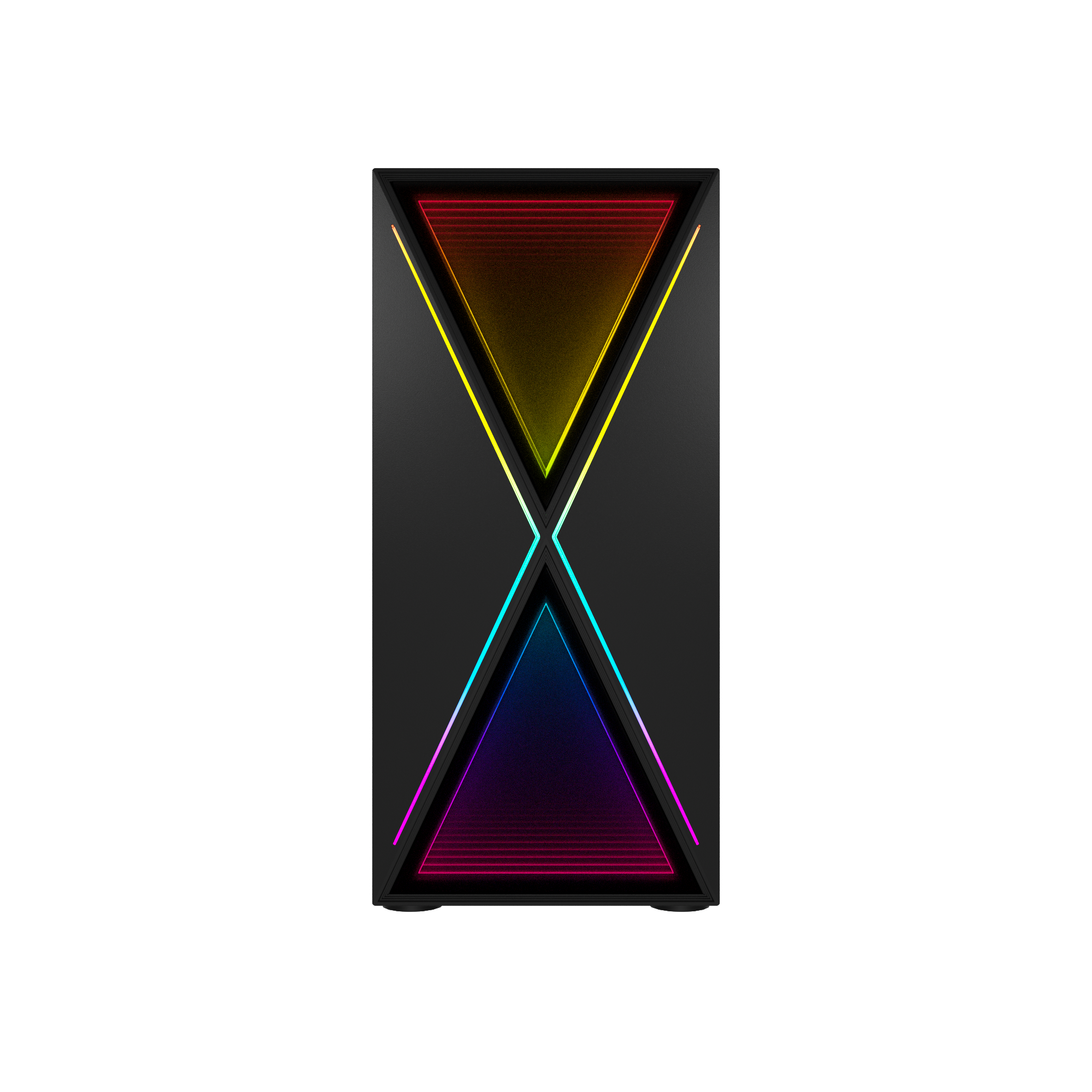 Bluegears - b-BlackWidow-RGB Black Gaming PC case, include 3 x PWM 120mm ARGB Fans, Fan Controller with Remote, Support up to EATX. - Black